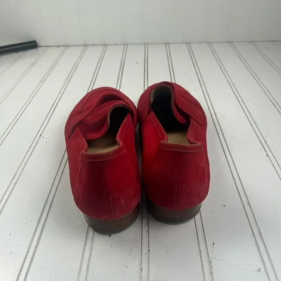 Talbots Red Suede Loafer Flats Womenโs Size 9.5 - Picture 4 of 11